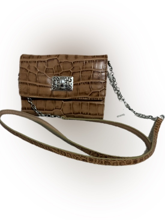 Brighton Handbags - Brighton EUC Crocodile Embossed
Genuine Leather Slim
Crossbody Bag/ Wallet Toast